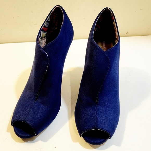 Christian Siriano Elegant Blue Peep-Toe Heels size 6.5 - Picture 4 of 14